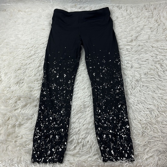 Lululemon Speed Wunder Mid Rise Crop 23" *Speckle Shine Black Deep Coal Silver - Picture 1 of 9